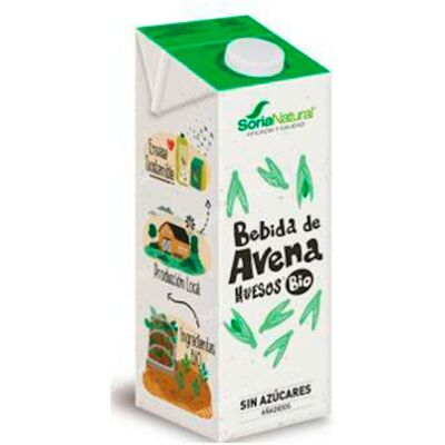 Soria natural bebida de avena huesos sin azucar aadido 1lt bio vegan Soria natural bebida de avena huesos sin azucar aadido 1lt bio vegan