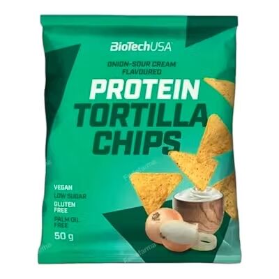 Biotechusa biotechusa protein tortilla chips cebolla y crema agria - 50g Biotechusa biotechusa protein tortilla chips cebolla y crema agria - 50g