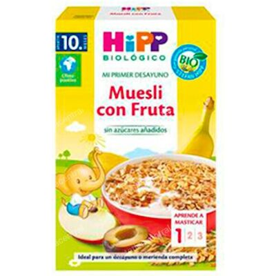 HiPP Muesli de Frutas Orgánico +10 meses - Muesli para bebé HiPP Muesli de Frutas Orgánico +10 meses - Muesli para bebé