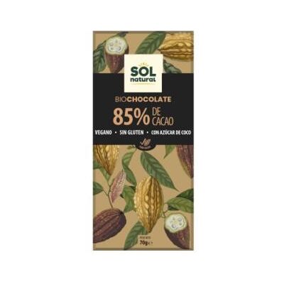 Chocolate Vegano Sol Natural - 85% Cacao Bio - 70 g Chocolate Vegano Sol Natural - 85% Cacao Bio - 70 g