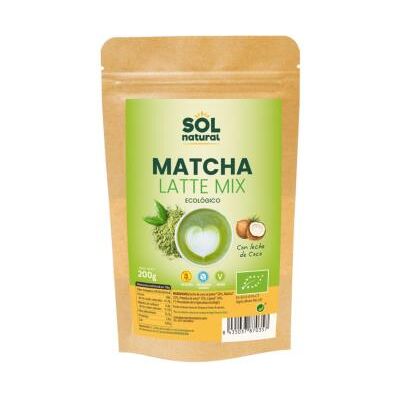 Mezcla de Matcha Latte con Leche de Coco Bio Sin Gluten - 200 g - Sol Natural Mezcla de Matcha Latte con Leche de Coco Bio Sin Gluten - 200 g - Sol Natural