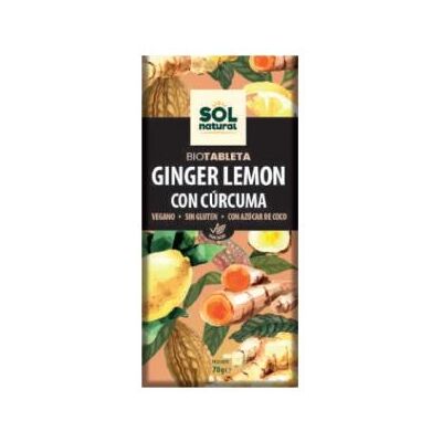 Solnatural chocolate jengibre limon con curcuma 70gr.bio sg Solnatural chocolate jengibre limon con curcuma 70gr.bio sg