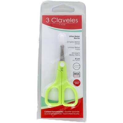 Tijeras de uñas para bebé 3 Claveles - Punta redonda segura - 9cm Tijeras de uñas para bebé 3 Claveles - Punta redonda segura - 9cm