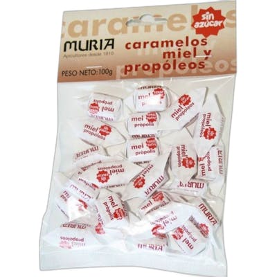 Muria caramelos de miel y propoleos s/azucar 250 gr. Muria caramelos de miel y propoleos s/azucar 250 gr.