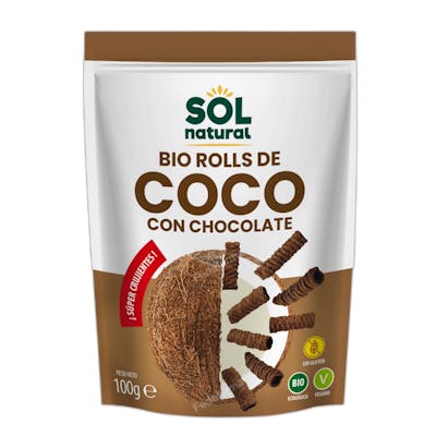 Solnatural solnatural rolls de coco y chocolate crujientes 100g bio Solnatural solnatural rolls de coco y chocolate crujientes 100g bio