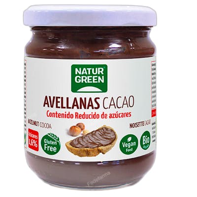 Crema de avellanas y cacao Naturgreen - Menos azúcar - 200g Crema de avellanas y cacao Naturgreen - Menos azúcar - 200g