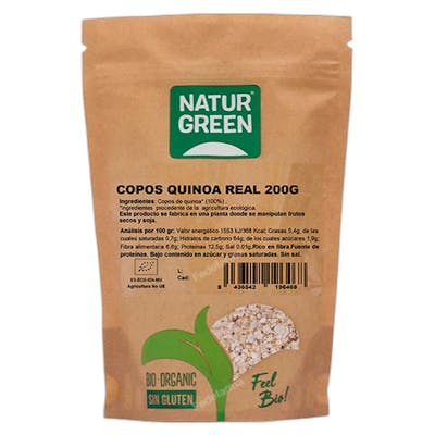 Naturgreen Copos De Quinoa Real Sin Gluten Bio 200 g - Copos de Quinoa Naturgreen Copos De Quinoa Real Sin Gluten Bio 200 g - Copos de Quinoa