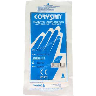 Corysan corysan guantes cirugia latex blanco c/polvo est t/7.5 2 un Corysan corysan guantes cirugia latex blanco c/polvo est t/7.5 2 un