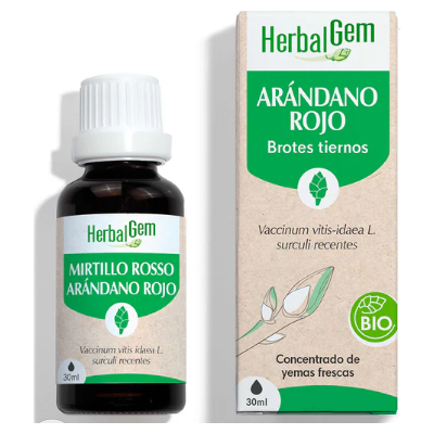 Herbalgem Marca Arándano Rojo Joven Brotes Concentrado de Gotas - Suplemento alimenticio Herbalgem Marca Arándano Rojo Joven Brotes Concentrado de Gotas - Suplemento alimenticio