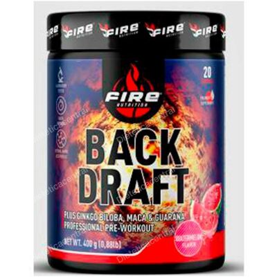 Fire nutrition back-draft preworkout pre-entreno sandia 400gr. Fire nutrition back-draft preworkout pre-entreno sandia 400gr.