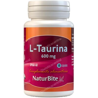 Naturbite L-Taurina 60 cápsulas de 600mg - Complemento Alimentar Naturbite L-Taurina 60 cápsulas de 600mg - Complemento Alimentar