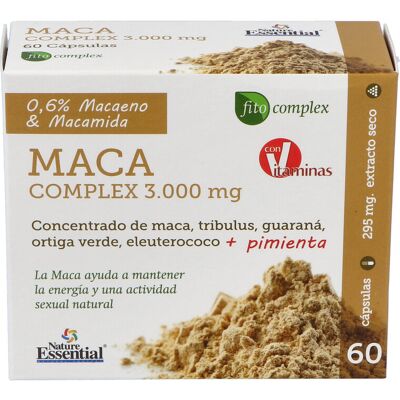 Complejo de Maca Nature Essential 60 Cápsulas - Suplemento Dietético Complejo de Maca Nature Essential 60 Cápsulas - Suplemento Dietético