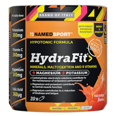 Named Sport Hydrafit - Polvo de bebida electrolítica de minerales - Sabor naranja Named Sport Hydrafit - Polvo de bebida electrolítica de minerales - Sabor naranja