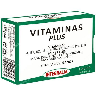 Integralia Vitamins Plus - 30 Cápsulas - Suplemento Nutricional Integralia Vitamins Plus - 30 Cápsulas - Suplemento Nutricional