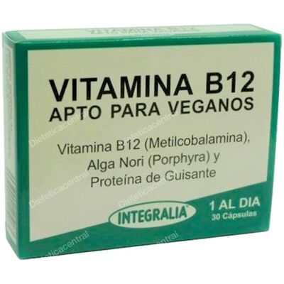 Capsulas Veganas de B12 de Integralia - Suplemento de Vitamina B12 Capsulas Veganas de B12 de Integralia - Suplemento de Vitamina B12