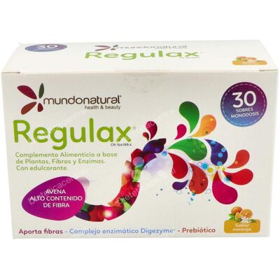 Mundo Natural Regulax - 30 Sobres Suplemento Alimentar con Fibra y Enzimas Mundo Natural Regulax - 30 Sobres Suplemento Alimentar con Fibra y Enzimas