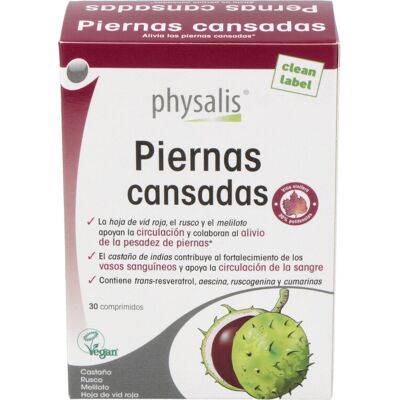 Physalis Piernas Cansadas - Castaño de Indias, Extractos de Plantas, Apoyo a Colágeno - Comprimidos Physalis Piernas Cansadas - Castaño de Indias, Extractos de Plantas, Apoyo a Colágeno - Comprimidos