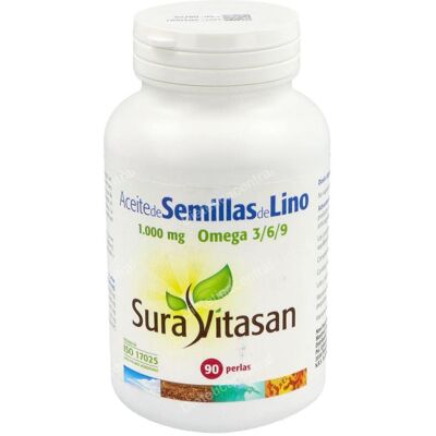Aceite de Semillas de Lino Sura Vitasan - 90 perlas, 1000 mg Aceite de Semillas de Lino Sura Vitasan - 90 perlas, 1000 mg