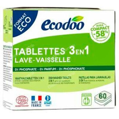 Ecodoo lavavajillas maquina tabletas 3 en 1 60 pastillax12 gr Ecodoo lavavajillas maquina tabletas 3 en 1 60 pastillax12 gr