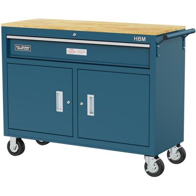 HBM carro de herramientas móvil con banco de trabajo, 117 cm, azul HBM carro de herramientas móvil con banco de trabajo, 117 cm, azul