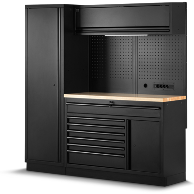 HBM sistema modular de taller 6 piezas, negro HBM sistema modular de taller 6 piezas, negro