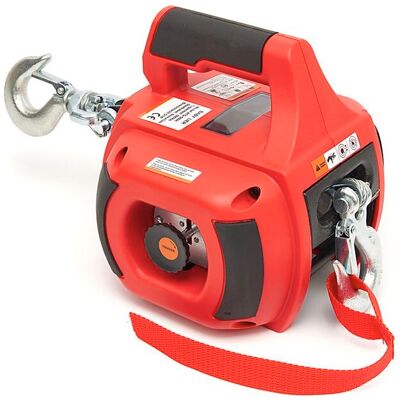 HBM Cabrestante y polipasto portátil accionado por taladro, 225 kg, rojo HBM Cabrestante y polipasto portátil accionado por taladro, 225 kg, rojo