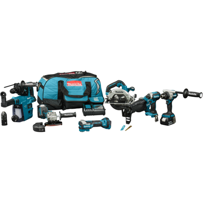 Makita juego combinado de 7 piezas para atornillar (de impacto), taladrar (percutor), amolar, cortar y con herramienta multifunción, DLX7031TX1 Makita juego combinado de 7 piezas para atornillar (de impacto), taladrar (percutor), amolar, cortar y con herramienta multifunción, DLX7031TX1