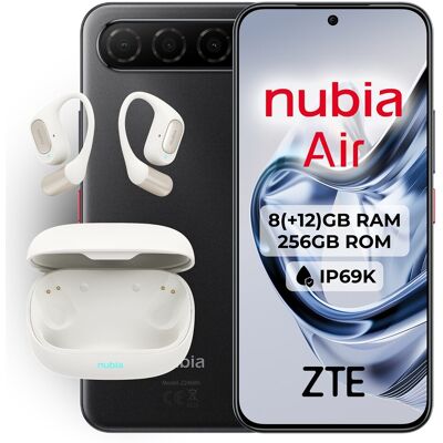 Zte - nubia Air 8GB + 256GB móvil libre + Auriculares nubia LiveFlip. Negro 256 GB + 8 GB RAM Zte - nubia Air 8GB + 256GB móvil libre + Auriculares nubia LiveFlip. Negro 256 GB + 8 GB RAM