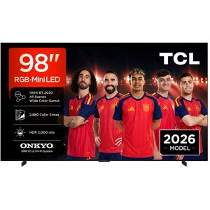 TCL - TV RGB-MiniLED 248cm (98") 98RM7L, 4K HDR 2000 nits, Google TV, 2.1 Onkyo, 144Hz. Acero oscuro TCL - TV RGB-MiniLED 248cm (98") 98RM7L, 4K HDR 2000 nits, Google TV, 2.1 Onkyo, 144Hz. Acero oscuro