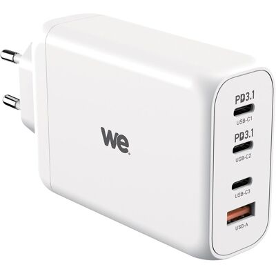 we - Cargador de red GaN de 140W, 4x USB. Blanco we - Cargador de red GaN de 140W, 4x USB. Blanco