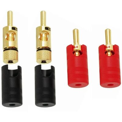 Eagle - Conectores Banana Luxury (4 unidades). Rojo / Negro Eagle - Conectores Banana Luxury (4 unidades). Rojo / Negro