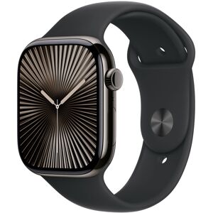 Apple - Watch Series 10 GPS + Cellular 42mm Titanio Pizarra con correa Deportiva Negra M-L. Pizarra Apple - Watch Series 10 GPS + Cellular 42mm Titanio Pizarra con correa Deportiva Negra M-L. Pizarra