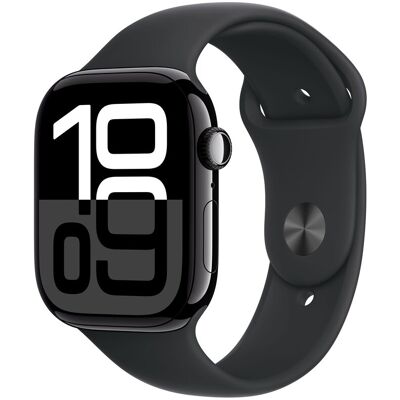 Apple - Watch Series 10 GPS 46mm Aluminio Negro Azabache con correa Deportiva Negra M-L. Negro Azabache Apple - Watch Series 10 GPS 46mm Aluminio Negro Azabache con correa Deportiva Negra M-L. Negro Azabache