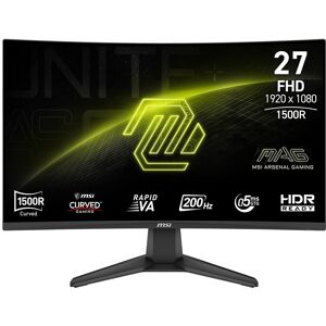 MSI - Monitor PC Gaming curvo 69 cm (27') MAG 276CF E20, 200 Hz, Rapid VA, Full HD. Negro MSI - Monitor PC Gaming curvo 69 cm (27') MAG 276CF E20, 200 Hz, Rapid VA, Full HD. Negro