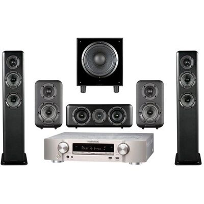 - Conjunto Receptor AV Marantz NR1510 5.2 + Altavoces Wharfedale: Estantería D310 + Suelo D330 + Canal central D300C + Subwoofer ac. Plata / Negro - Conjunto Receptor AV Marantz NR1510 5.2 + Altavoces Wharfedale: Estantería D310 + Suelo D330 + Canal central D300C + Subwoofer ac. Plata / Negro