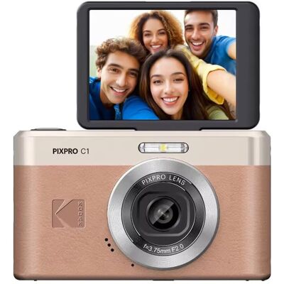 Kodak - Cámara compacta Pixpro C1 + Tarjeta de memoria de 16GB. Marrón Kodak - Cámara compacta Pixpro C1 + Tarjeta de memoria de 16GB. Marrón