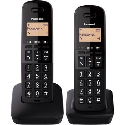 Panasonic - Teléfono inalámbrico dúo KX-TGB612SPB Dect negro. Negro Panasonic - Teléfono inalámbrico dúo KX-TGB612SPB Dect negro. Negro
