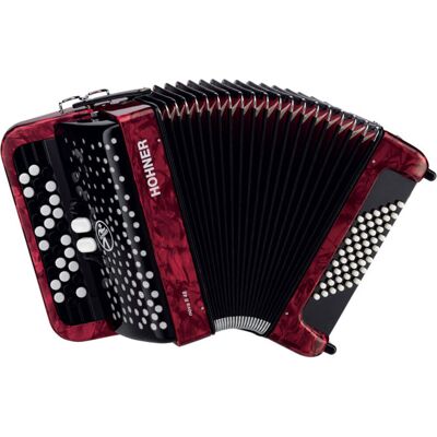 Hohner - Acordeón de Botones Cromático Nova II 48 Rojo. Rojo Hohner - Acordeón de Botones Cromático Nova II 48 Rojo. Rojo