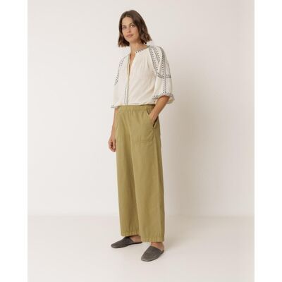 Indi & Cold Indi & Cold - Pantalón de mujer recto popelín. (34) Verde mujer Indi & Cold Indi & Cold - Pantalón de mujer recto popelín. (34) Verde mujer