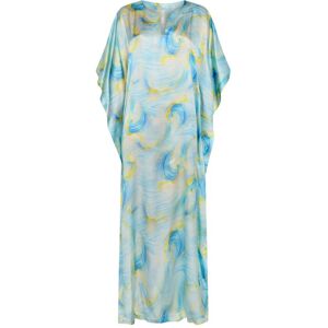 Lohe Kaftan de mujer de seda natural estampado. (46) Azul mujer Lohe Kaftan de mujer de seda natural estampado. (46) Azul mujer