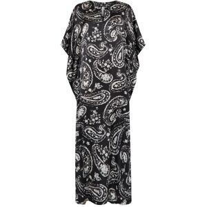 Lohe Kaftan de mujer de seda natural estampado. (42) Negro mujer Lohe Kaftan de mujer de seda natural estampado. (42) Negro mujer