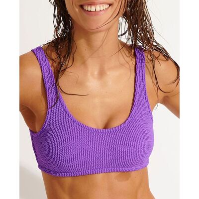 banana moon Top de bikini popcorn deportivo tejido de textura elástica y resisitente. (100 - Copa B) Violeta mujer banana moon Top de bikini popcorn deportivo tejido de textura elástica y resisitente. (100 - Copa B) Violeta mujer