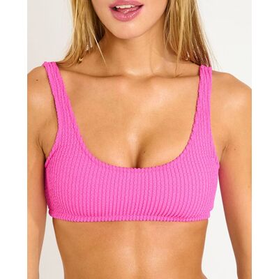 banana moon Top de bikini popcorn deportivo tejido de textura elástica y resisitente. (85 - Copa B) Fucsia mujer banana moon Top de bikini popcorn deportivo tejido de textura elástica y resisitente. (85 - Copa B) Fucsia mujer