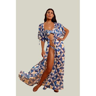 Karla Vivian Vestido de playa de mujer. (38) Azul / Blanco mujer Karla Vivian Vestido de playa de mujer. (38) Azul / Blanco mujer