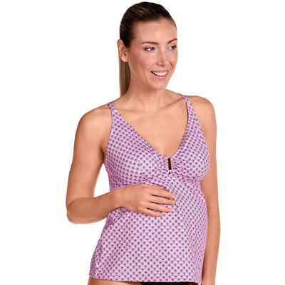 Dolores Cortés Tankini de premamá atado al cuello y estampado ánimal print. (95 - Copa B) Rosa mujer Dolores Cortés Tankini de premamá atado al cuello y estampado ánimal print. (95 - Copa B) Rosa mujer