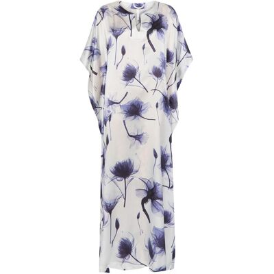 Lohe Kaftan de mujer de seda natural estampado. (42) Azul mujer Lohe Kaftan de mujer de seda natural estampado. (42) Azul mujer