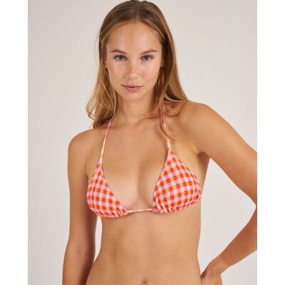 Bohodot Top de bikini triangular con cuadros.. (85) Rosa mujer Bohodot Top de bikini triangular con cuadros.. (85) Rosa mujer