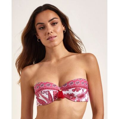 Selmark Top de bikini bandeau con foam. (100 - Copa D) Fucsia mujer Selmark Top de bikini bandeau con foam. (100 - Copa D) Fucsia mujer