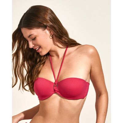 Selmark Top de bikini bandeau con foam. (85 - Copa D) Fucsia mujer Selmark Top de bikini bandeau con foam. (85 - Copa D) Fucsia mujer