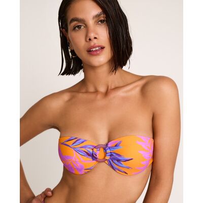 Selmark Top de bikini de mujer, bandeau con foam con aro, colección calypso. (95 - Copa D) Naranja mujer Selmark Top de bikini de mujer, bandeau con foam con aro, colección calypso. (95 - Copa D) Naranja mujer